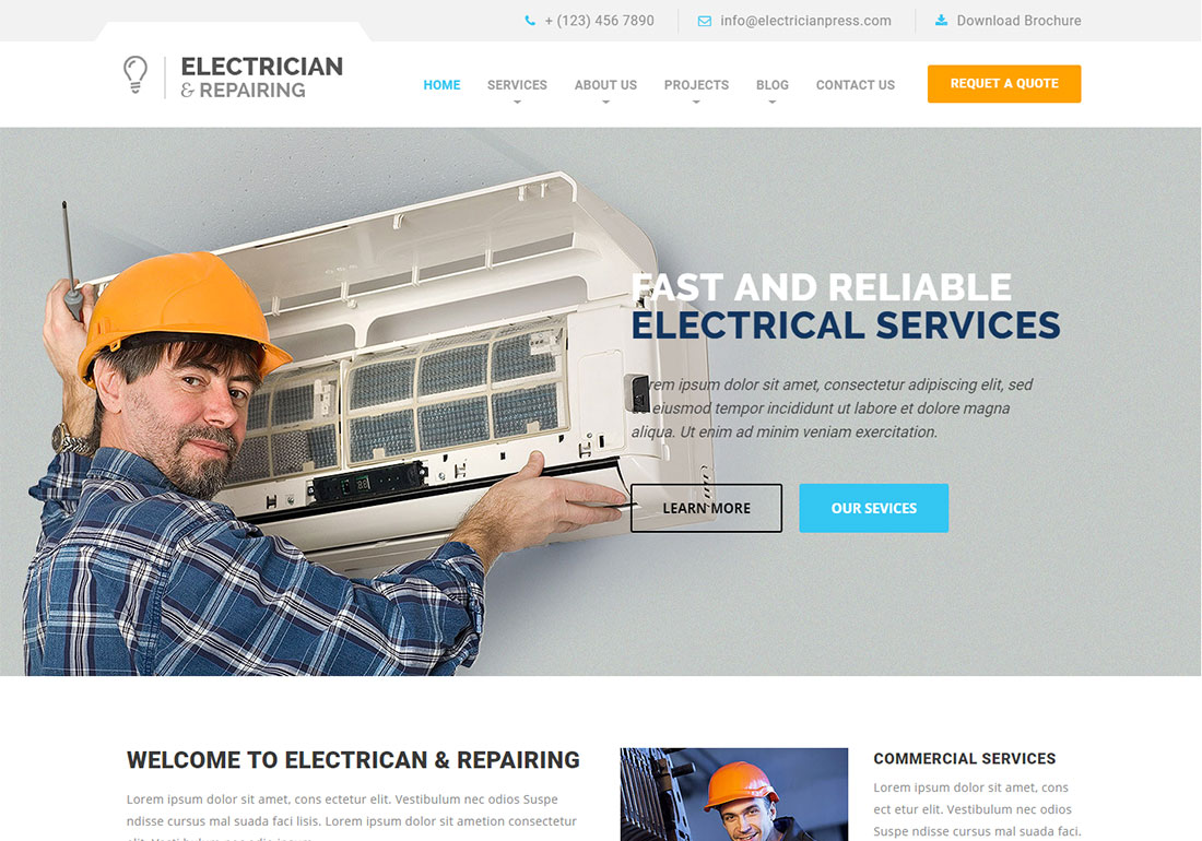 قالب Electrician & Repairing